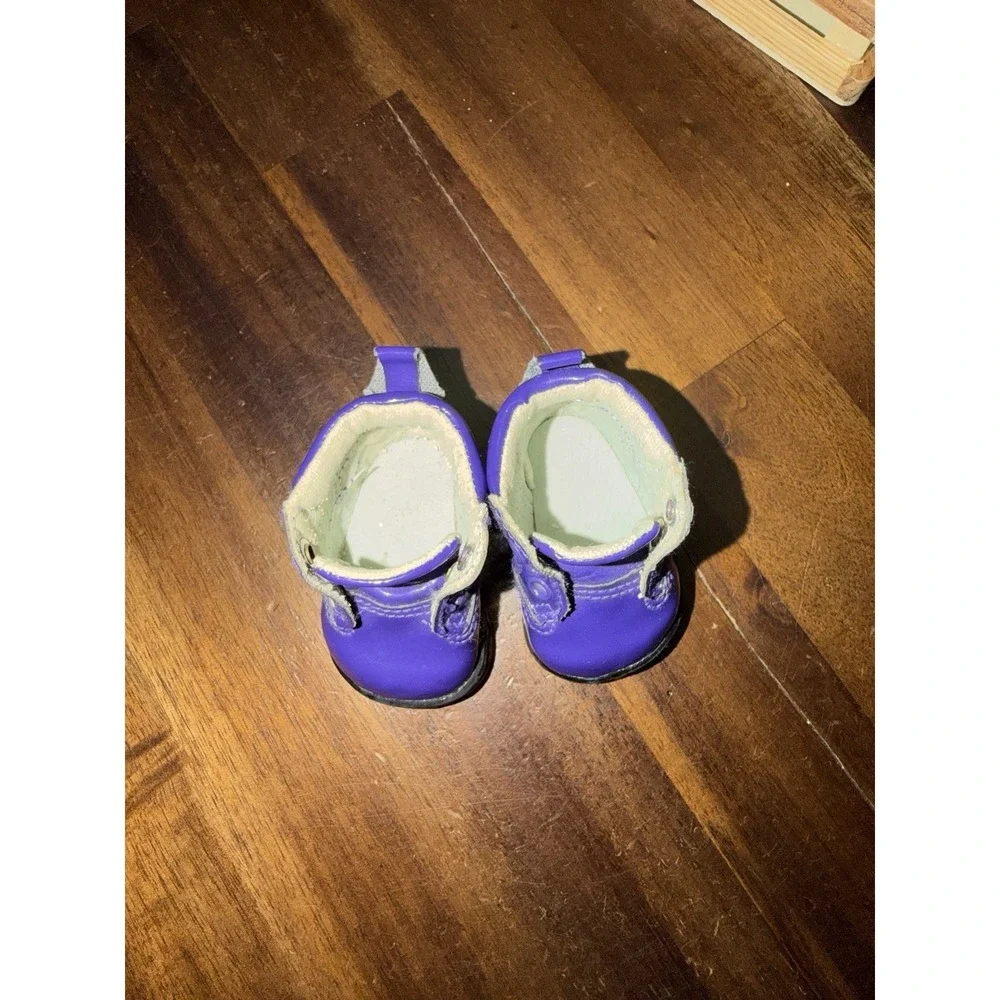 American Girl‎ Bitty Baby Doll 2003 Purple Ankle Boots No Ribbon Lace Ties